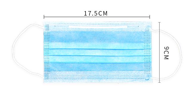 耳のループまたはタイが付いている使い捨て可能なnonwoven 3plyのマスク